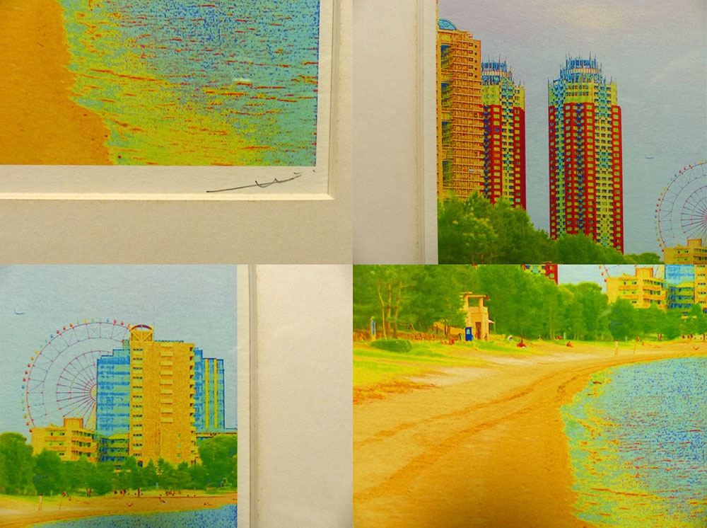 リトグラフ版画 作者不詳サインありk.Ito 「Autumn」 リトグラフ