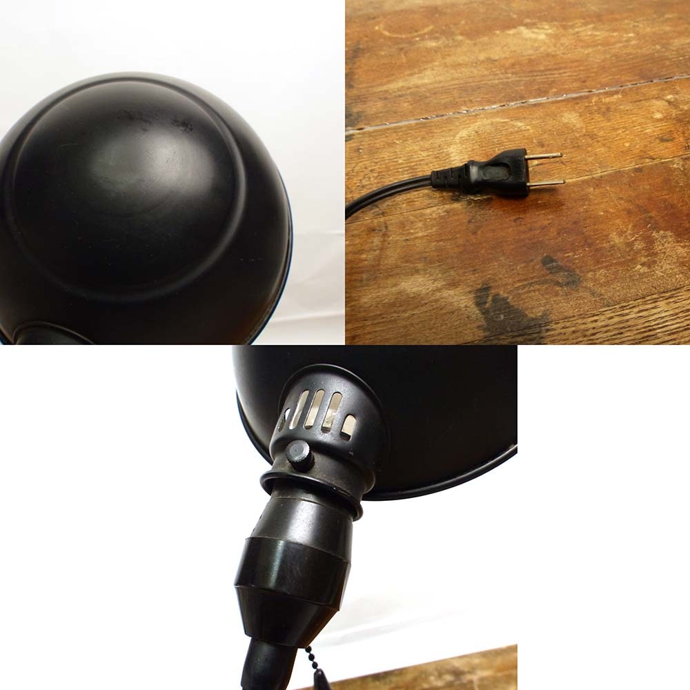 インダストリアル系 グースネック ビンテージ デスクランプ (アイアンスタンド)【中古】14i-6-013