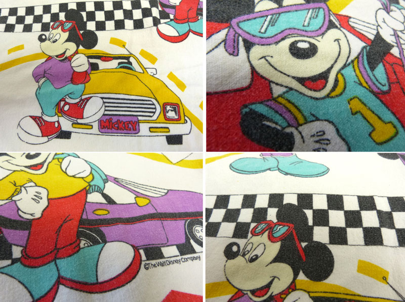 ディズニー ミッキーマウス カー ビンテージ キャラクター フラットシーツ 235 156cm 中古 リメイク素材 アンティーク雑貨 シーツ リメイク素材 ブランド中古革靴 ビンテージ雑貨の通販ならawesome アウソム