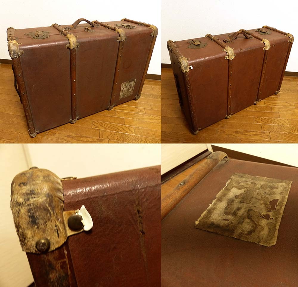 アンティーク/ ヴィンテージ 大型 木製トランク 船箱 / ローテーブル