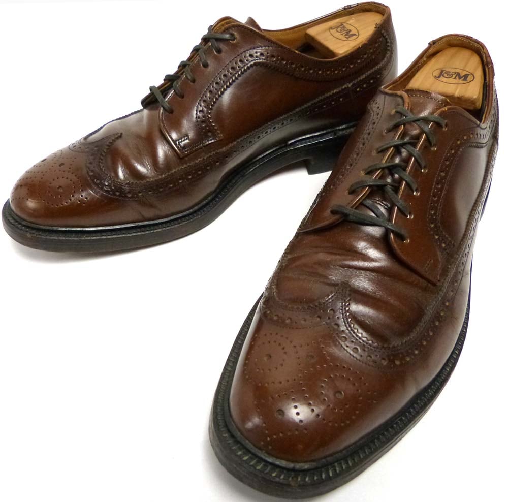 希少】1960-70s STUART HOLMES ロングウイングチップシューズ 10D(27.5 