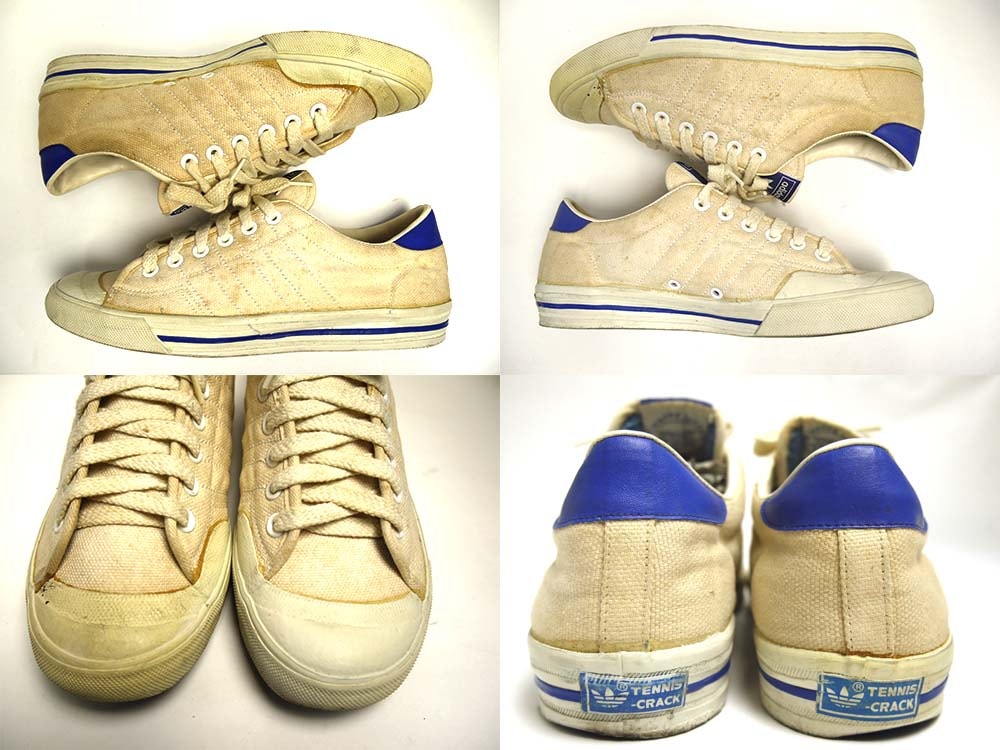 �ڴ����ۥ�����ơ��� 1980s ������ adidas / ���ǥ����� Tennis-crack ���ˡ�������27.0(27cm����)(��󥺡�Ȣ�դ�)����š�