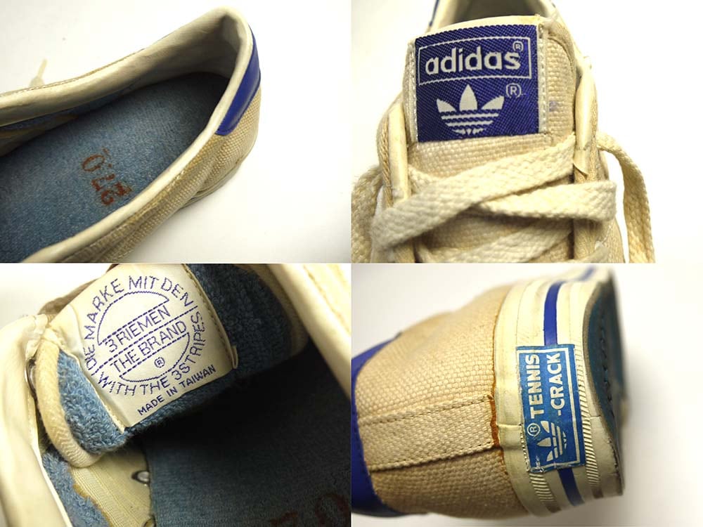 �ڴ����ۥ�����ơ��� 1980s ������ adidas / ���ǥ����� Tennis-crack ���ˡ�������27.0(27cm����)(��󥺡�Ȣ�դ�)����š�