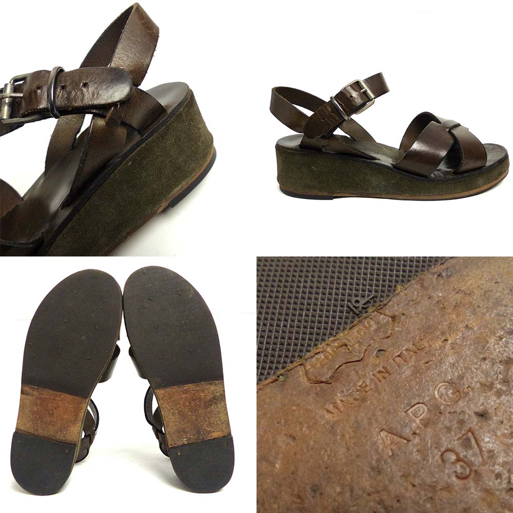 イタリア製 A.P.C / アーペーセー レザー ストラップ サンダル