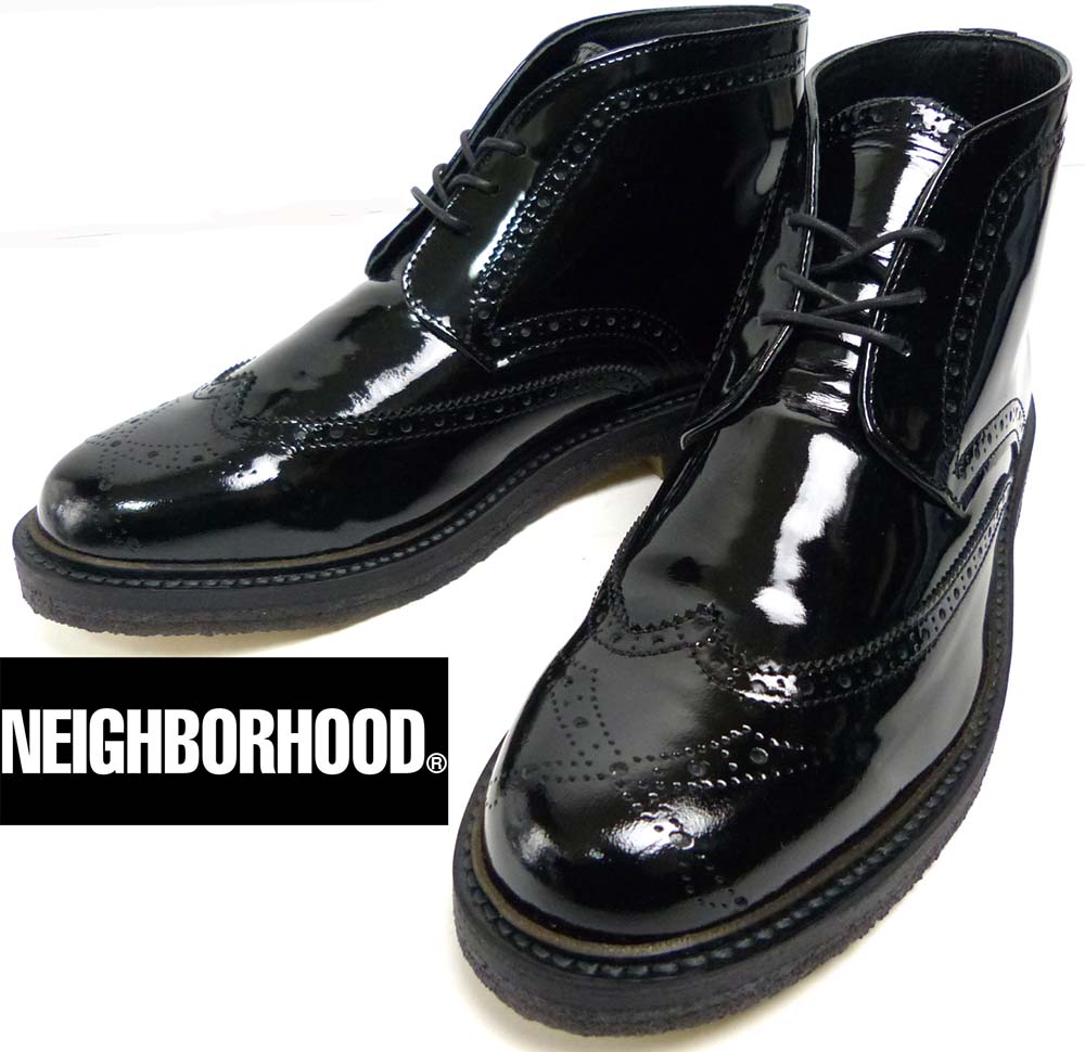 neighborhood チャッカブーツ 未使用】NEIGHBORHOOD ネイバーフッド Superior エナメルチャッカ