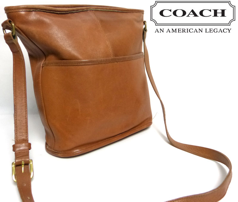 OLD COACH オールドコーチ 本革レザー ショルダーバッグ USA製 (茶
