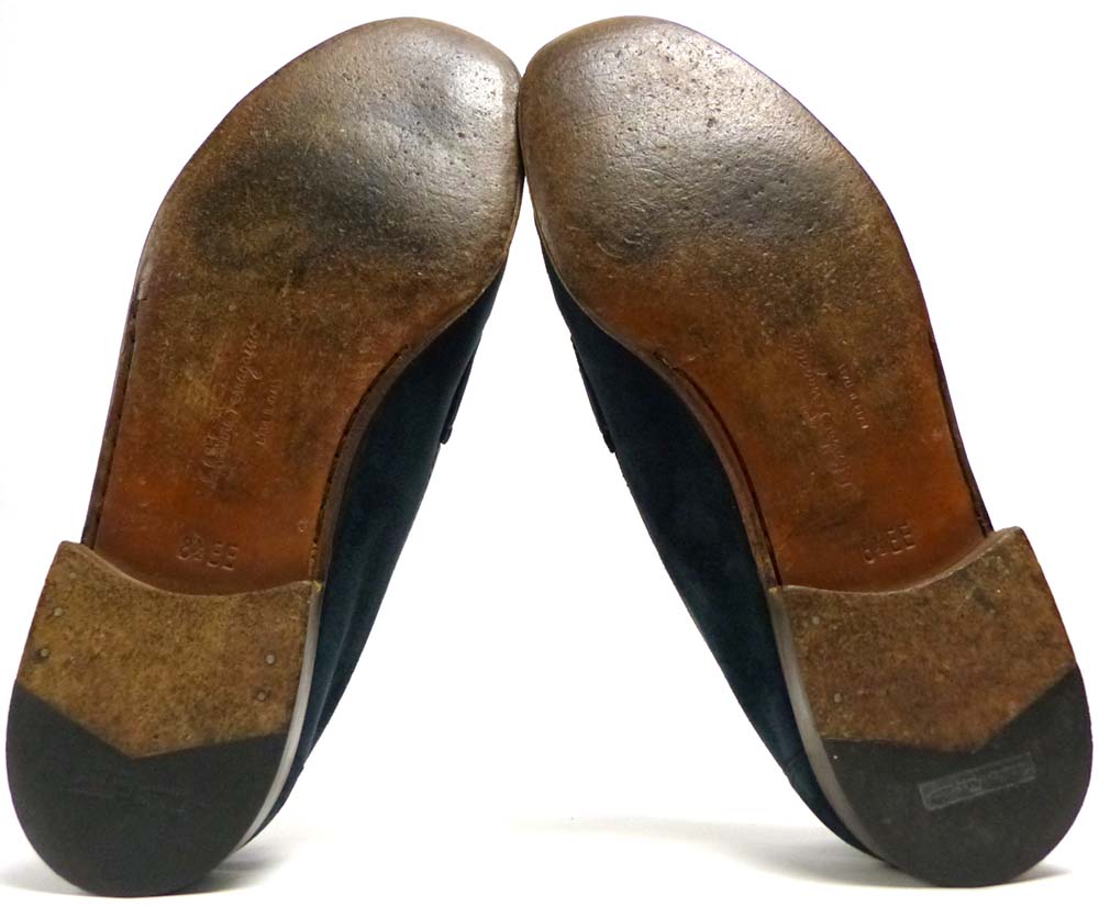 1円 フェラガモ ガンチーニ メンズ スエード ローファー 計2点セット EI464 フェラガモ Ferragamo 靴 メンズ ブランド ダブルガンチーニ