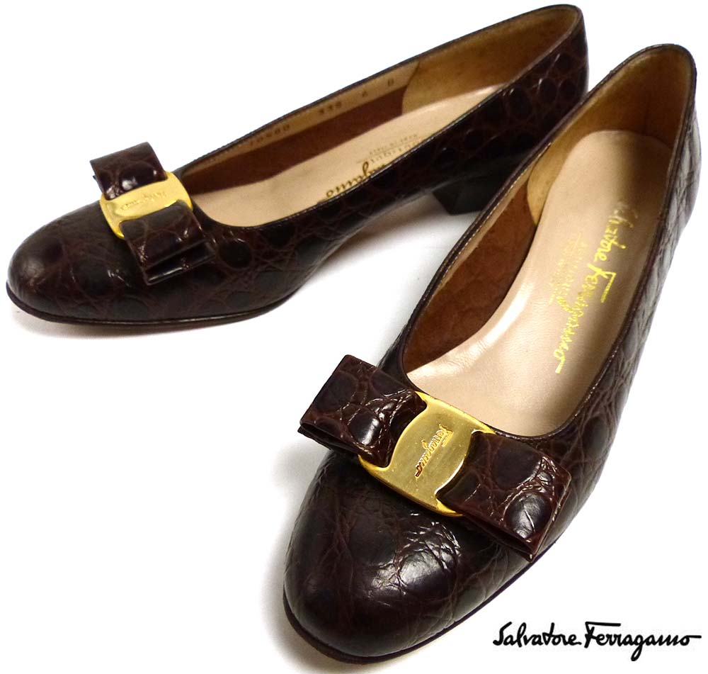 イタリア製 サルヴァトーレ フェラガモ / Salvatore Ferragamo 型押し 