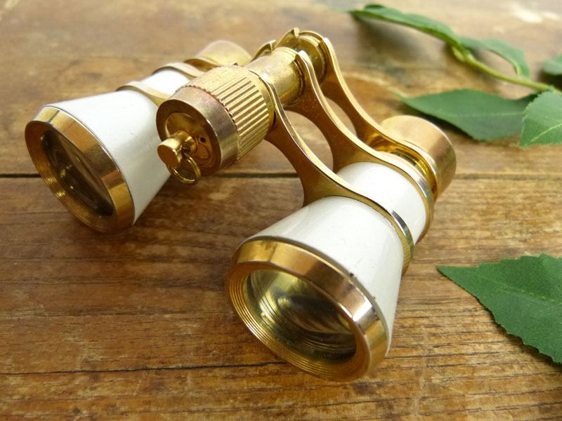 フランス　アンティーク　ミニチュア　双眼鏡　オペラグラス　レンズ入り ドール用オペラグラスチャーム ミニチュア双眼鏡 フランス