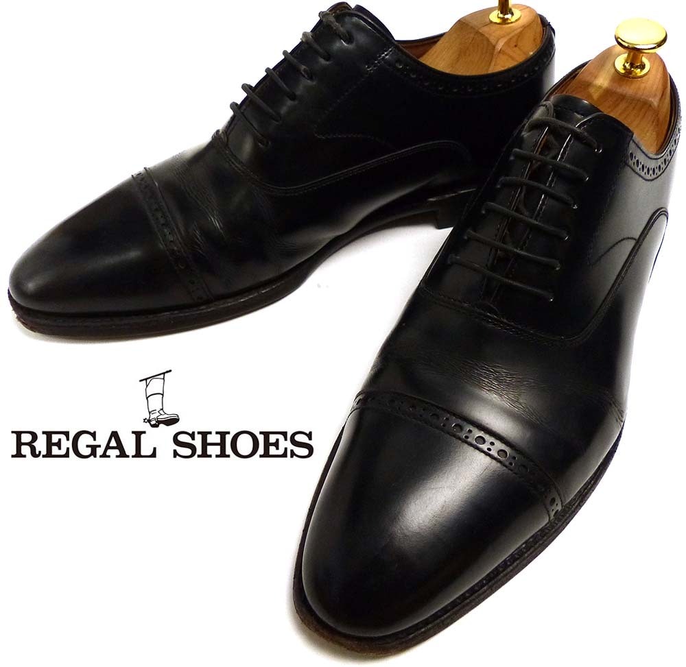 REGAL 革靴 113R ブラック　サイズ26½ 訳あり】REGAL / リーガル 113R ストレートチップシューズ 25EE(25cm