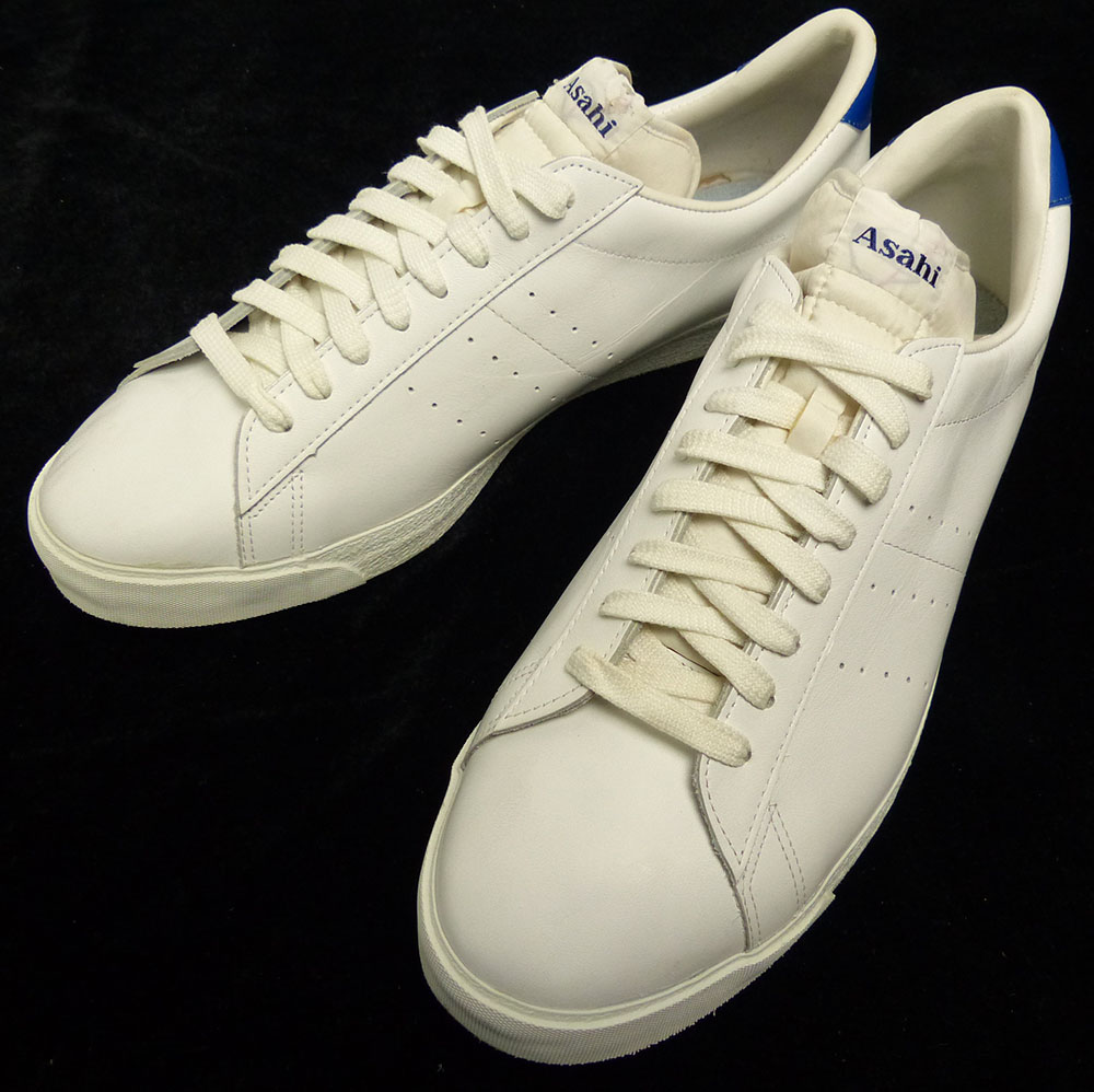 80s 新品 ヤマハ×アサヒ レザースニーカー 28.5 ヴィンテージ　デカ履き 未使用】1980年代 YAMAHA×Asahi / ヤマハ×アサヒ レザースニーカー 14