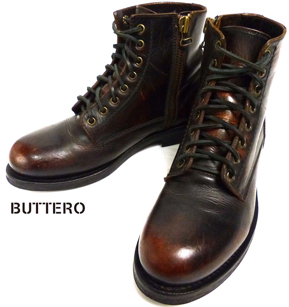 BUTTERO サイドジップブーツレザーB825 サイズ41 1/2