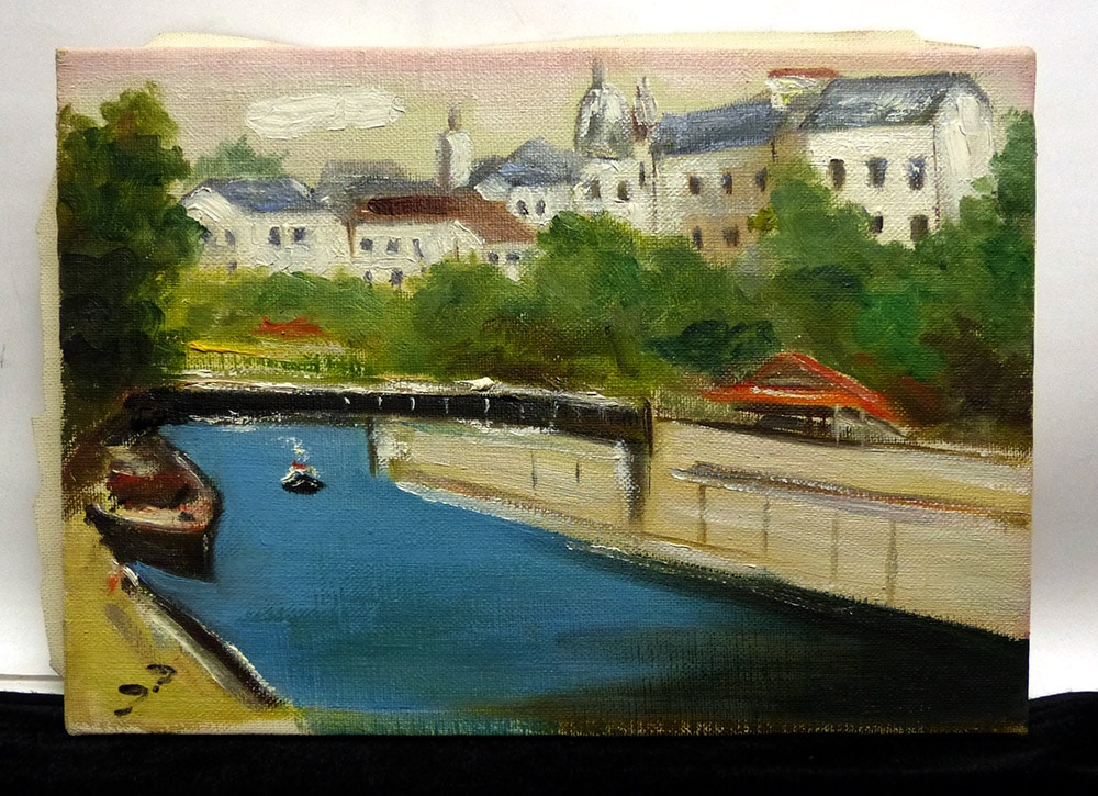 油絵　風景画【1点物】画家本人出品painterTMK真筆　SMキャンバス 風景画 油絵風景画 painterTMK 画家本人出品 空の風景画 太陽と