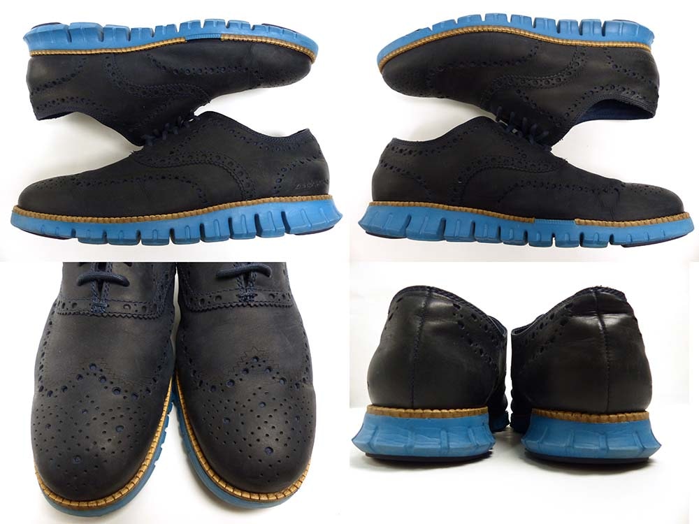 新品⭐️未使用コールハーン ZERO GRAND 革靴スニーカー 軽量 ネイビー COLE HAAN ZERO GRAND / コールハーン ゼログランド ウイング