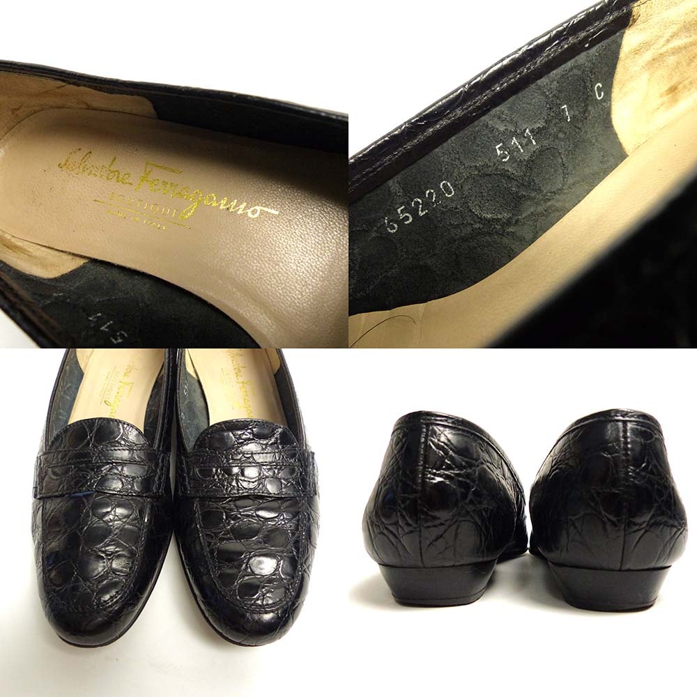 ⭐️未使用⭐️ サルヴァトーレフェラガモ クロコ型押し コインローファー イタリア製 サルヴァトーレ フェラガモ / Salvatore Ferragamo