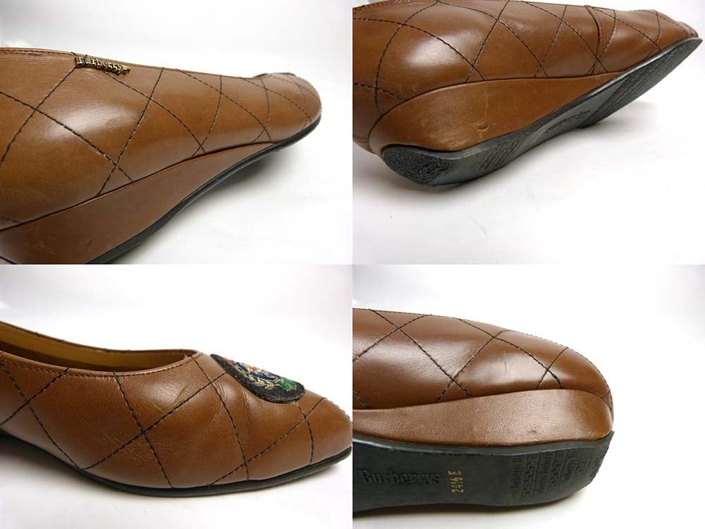 希少☆バーバリーズ　ワッペン付きウールプレザー BURBERRY / バーバリー ワッペン付き パンプス 24 1/2E(24.5cm