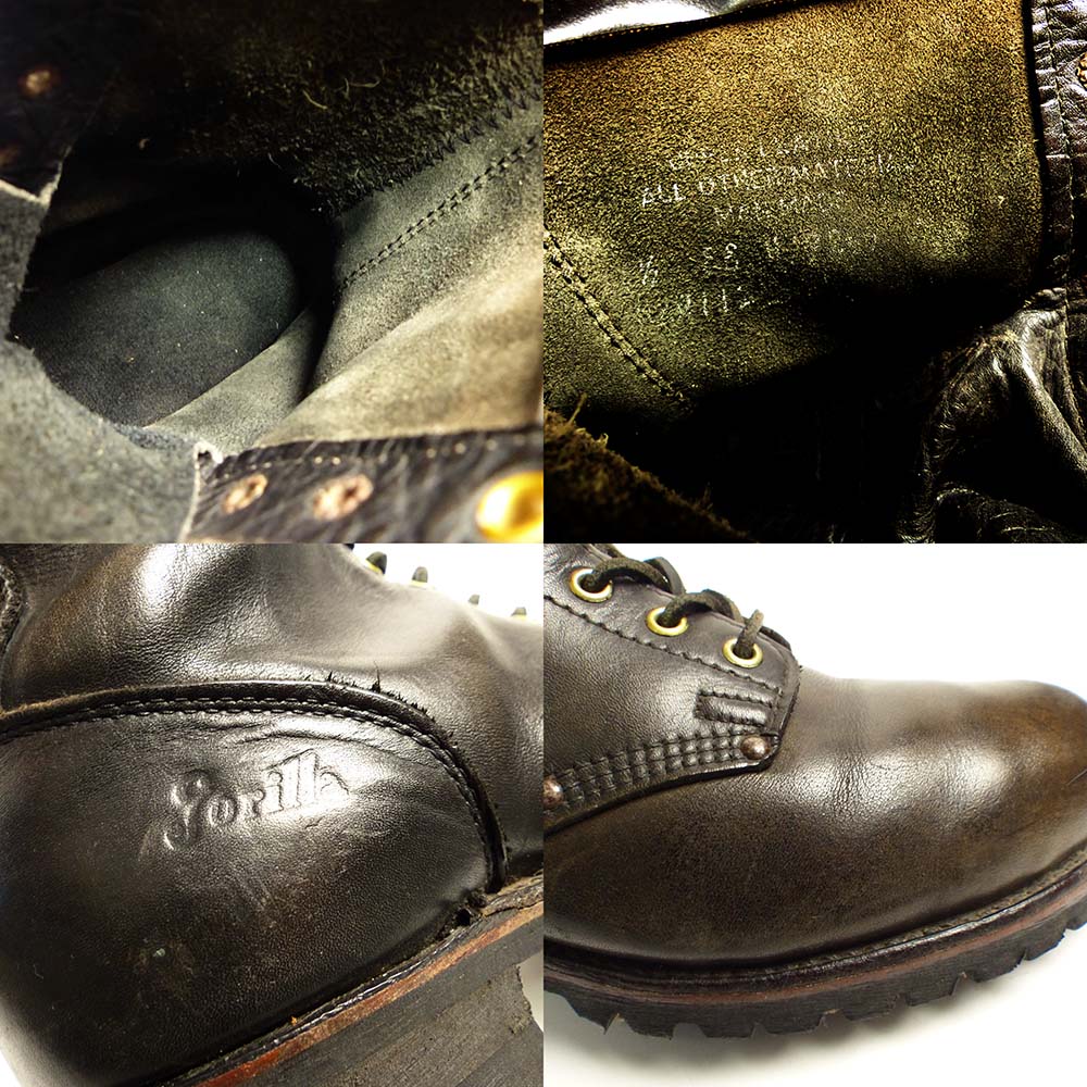 gorilla /ゴリラ ワーク 編み上げブーツ US8 1/2 EE (26.5cm相当