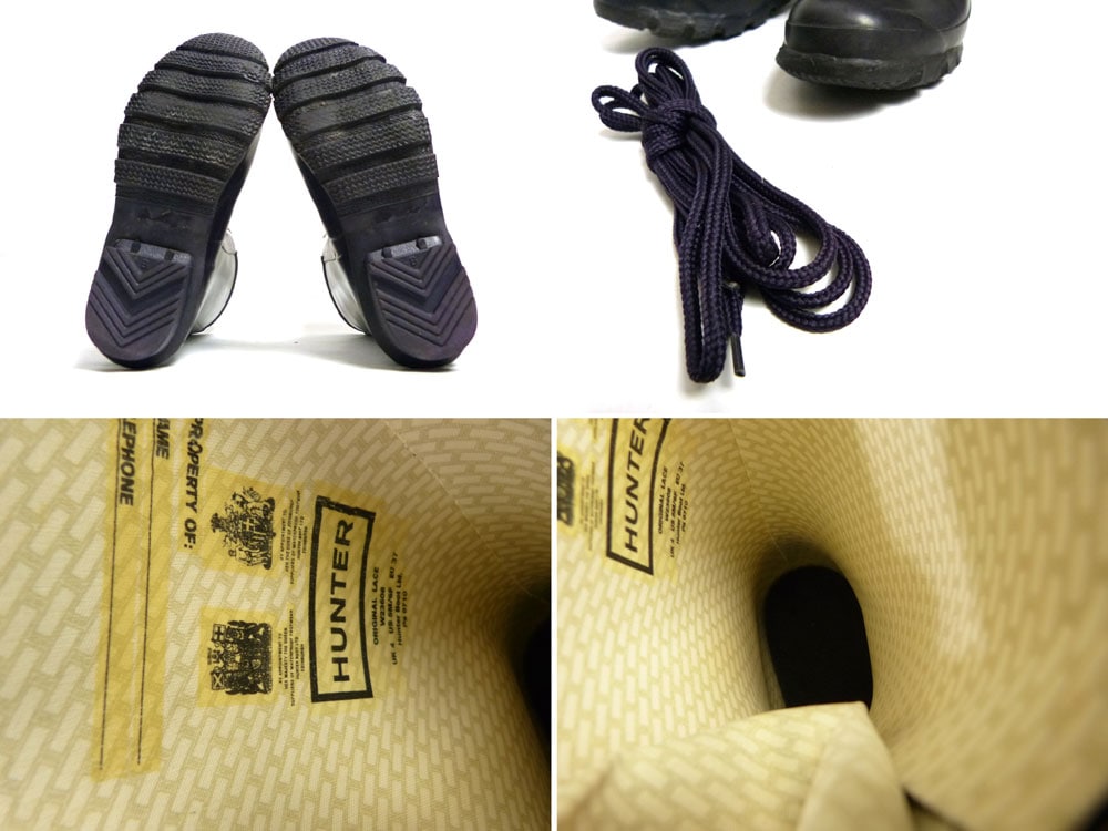 ハンターHUNTER W23608 ORIGINAL LACE オリジナルレース / レースアップ レインブーツ / 長靴 UK4(23-23.5cm相当)(レディース)【中古】-アンティーク雑貨・中古革靴の通販サイトのAwesome