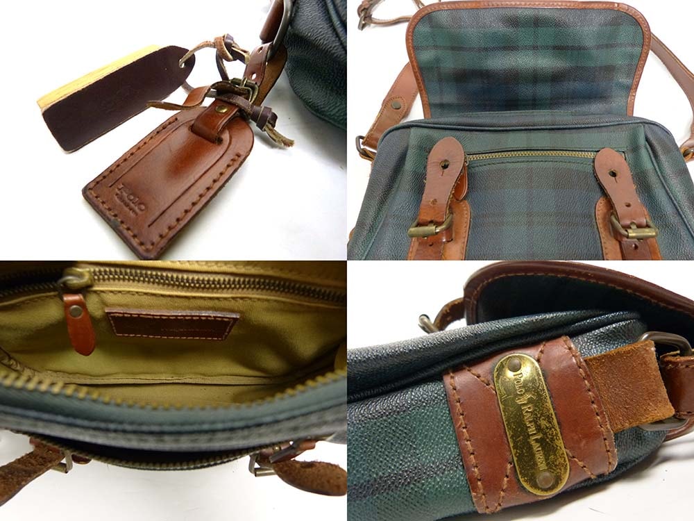POLO RALPH LAUREN ポロラルフローレン 本革 ショルダーバッグ【中古 
