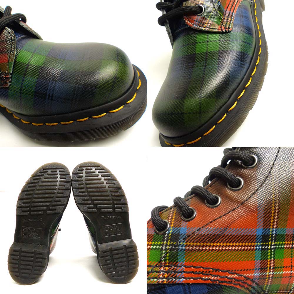 美品 ドクターマーチン Dr.Martens 革靴 ブーツ 24 美品】Dr.Martens /ドクターマーチン 8ホール タータンチェック ブーツ