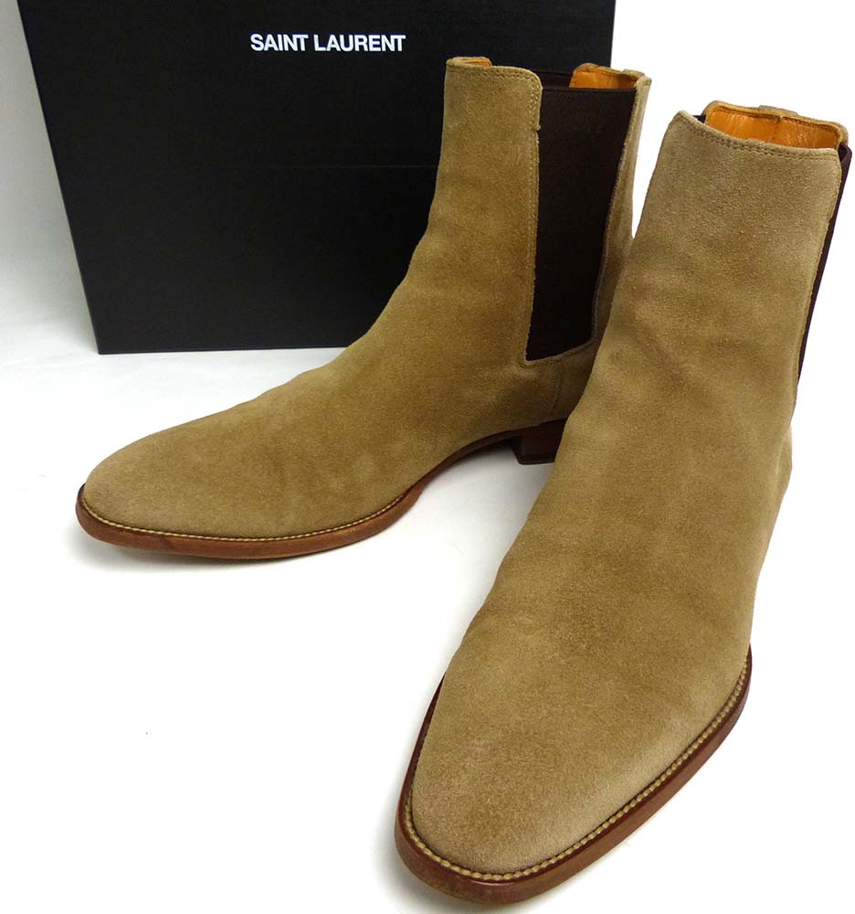 サンローランパリ 443208 サイドゴアスエードブーツ メンズ 40（サン  