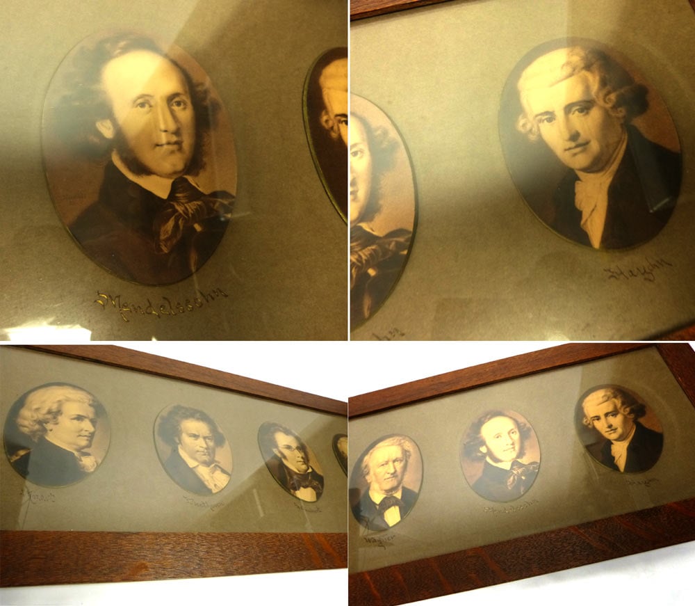 希少】アンティーク オールド 音楽家 肖像画 (モーツァルト