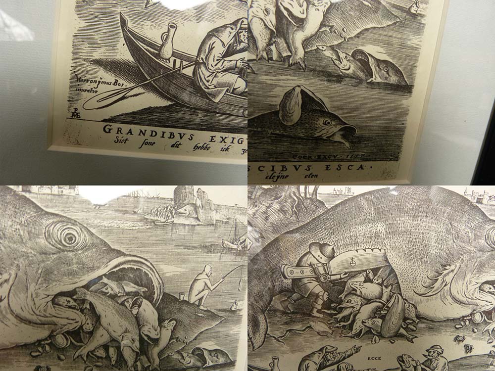 ピーテル・ブリューゲル「大きな魚は小さな魚を食う」版画/額装
