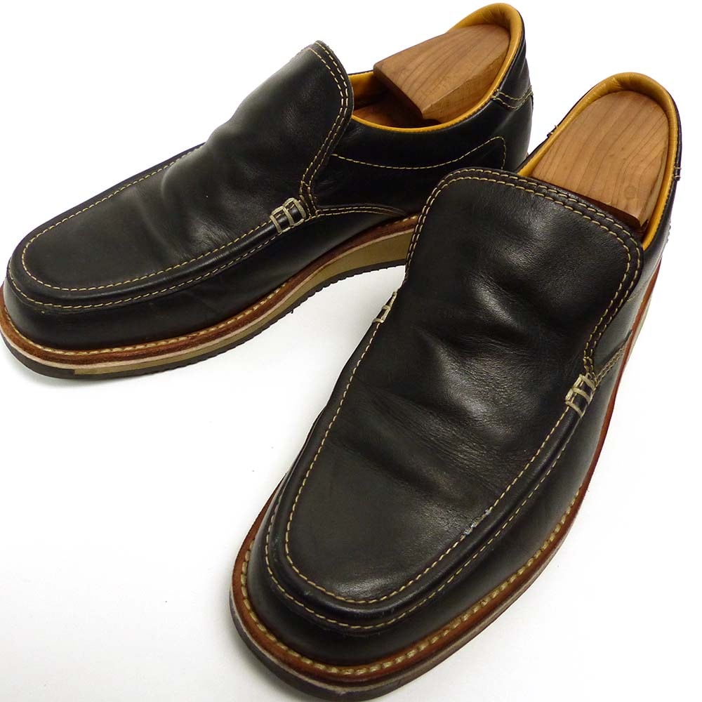 【美品】REGAL黒レザー ローファー 木製シューツリー付き REGAL /リーガル/ W351AE / レザースリッポン / ローファー 250(25cm