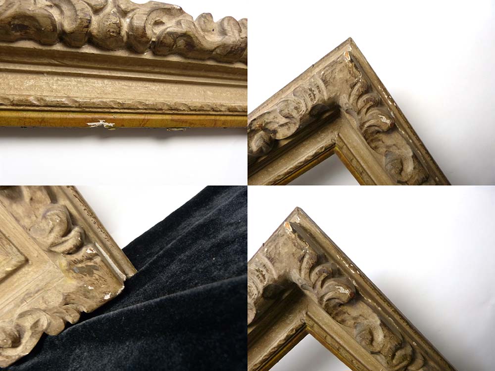 レトロ ヴィンテージ オールド シャビーな木製額縁フレーム (油彩額縁