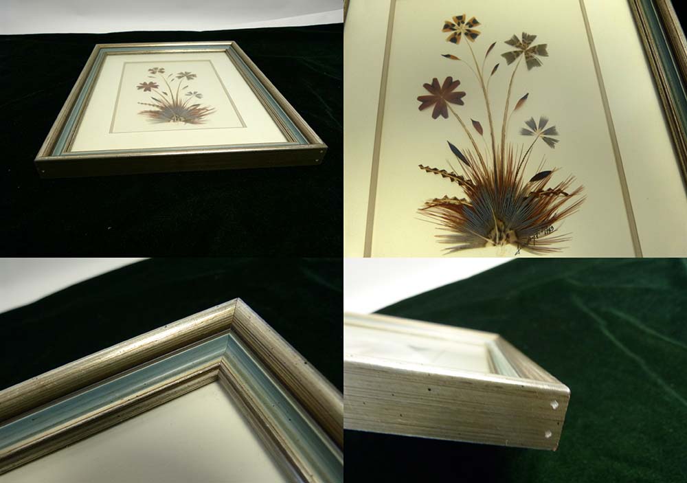 蝶画 羽根細工 蝶羽画 羽根絵画 蝶額 【中古】｜インテリア,置物