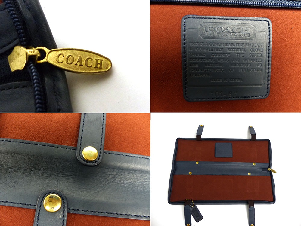 中古品】オールドコーチ レザー ネクタイケース 2本収納 ブラウン