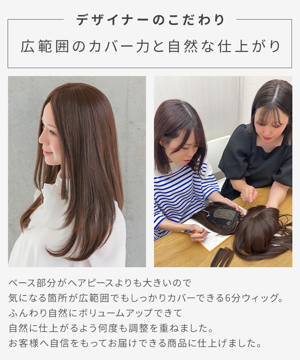 アクアドール 総手植え人毛MIX6分ウィッグ シルクスキン