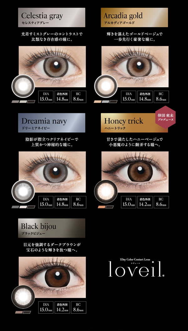 ��������� 1Ȣ10��  ���饳�� ���ǡ� 14.2mm 14.4mm 1day �٤��� �٤ʤ� loveil ������̤ �ץ��ǥ塼�� ���顼���󥿥���