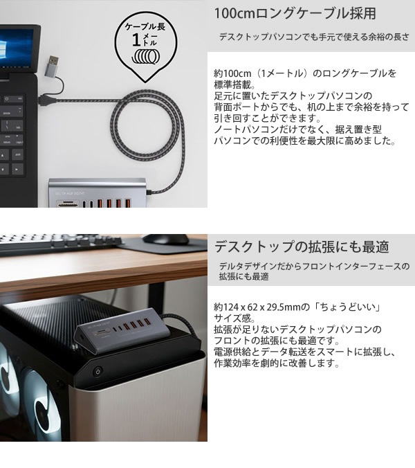 �����ꥢ �ǥ륿�ϥ֥����� SD-HC2A4-CR USB�ϥ� TypeC ��®ž�� SD�����ɥ����å� MicroSD�����ɥ����å� �ǥ륿���� ��°�ܥǥ� �ʥ����󥱡��֥� ���� ����ѥ��� AC�����ץ������� �ѥ����� ���ޥ� �ޥ��� �����ܡ��� DELTA HUB EIGHT