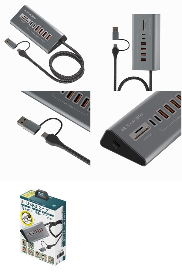 �����ꥢ �ǥ륿�ϥ֥����� SD-HC2A4-CR USB�ϥ� TypeC ��®ž�� SD�����ɥ����å� MicroSD�����ɥ����å� �ǥ륿���� ��°�ܥǥ� �ʥ����󥱡��֥� ���� ����ѥ��� AC�����ץ������� �ѥ����� ���ޥ� �ޥ��� �����ܡ��� DELTA HUB EIGHT