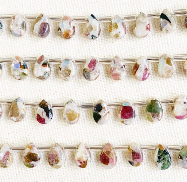 【Ruby】No.4 ピカソコッパー枠留ペアシェイプピアス Ruby】No.4 ピカソコッパー枠留ペアシェイプピアス Ruby様専用