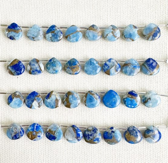 ブルーオパールラピスラズリコッパー マロン 10mm | 石のカットから  