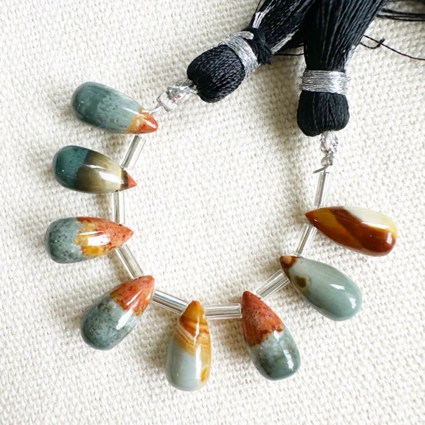 ポリクロームジャスパー ドロップ 12mm×6mm | 石の名前から選ぶ（石の