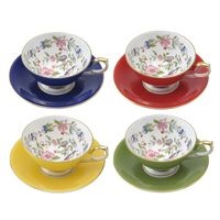 ペンブロック ペアティーカップ＆ソーサー アセンズ コバルト＆レッド