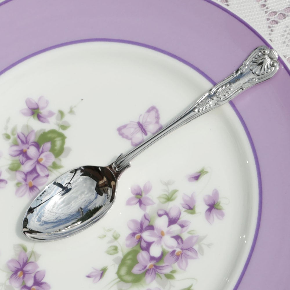 最終値下げ　アンティーク　銀食器　シルバー　ジャムスプーン 英国アンティークシルバー【純銀】1898年 ティースプーン箱入り