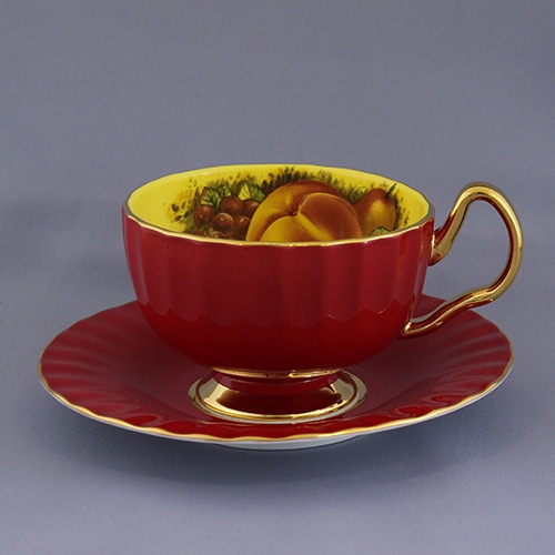 ティーカップ＆ソーサー オーバン オーチャードゴールド レッド