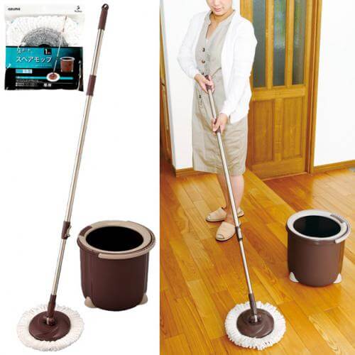 送料無料】【スペア1枚付き】TSM545トルネード回転モップ丸型セット