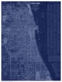 Antique Map of Chicago (blue)（作者不明）|ポスター