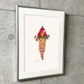 特別額装マット作品/アートポスター/Ice Cream Dessert c. 1959 (fancy red)（アンディ ウォーホル）|ポスター