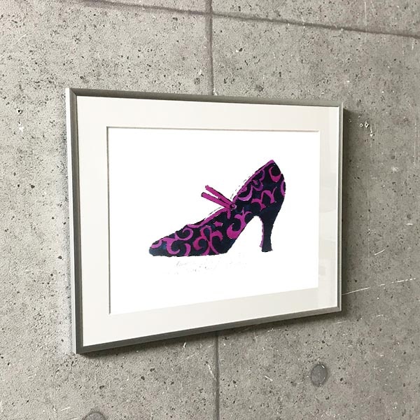 特別額装マット作品/アートポスター/A la Recherche du Shoe Perdu 1955 (blue & pink shoe)（アンディ ウォーホル）