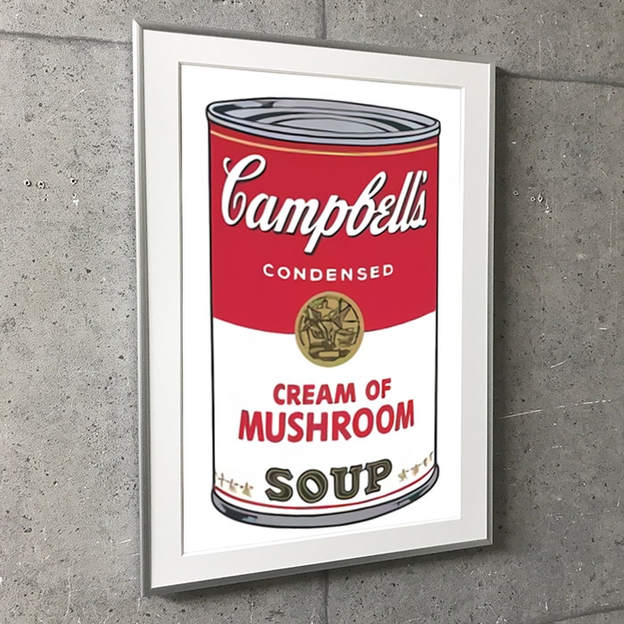 特別額装マット作品/アートポスター/Campbell Soup I Cream of Mushroom 1968（アンディ ウォーホル）