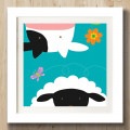 特別額装マット作品/ポスター/ユーコ ラウ/Farm Group Cow and Sheep（ユーコ ラウ）|ポスター