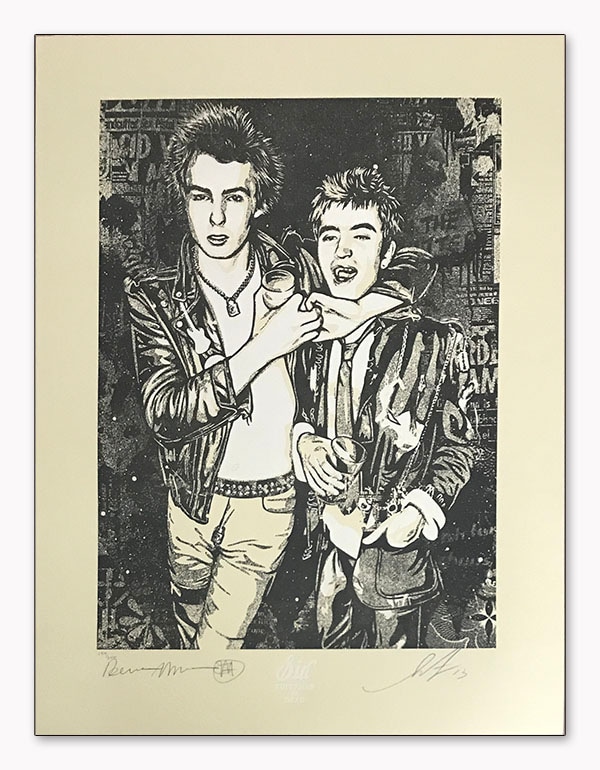 シド・ヴィシャス(Sid Vicious)Sid choking a friend 限定200枚 Shepard Fairey & Dennis Morris手書きナンバリング/サイン入り（オベイ）