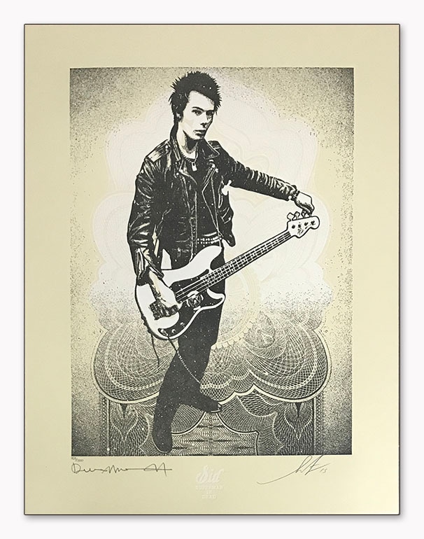 シド・ヴィシャス(Sid Vicious)Sid in tune with discord 限定200枚 Shepard Fairey & Dennis Morris手書きナンバリング/サイン入り（オベイ）