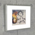 限定特殊マット額装品/バンクシー/Girl With A Burning Tyre|額装ポスター